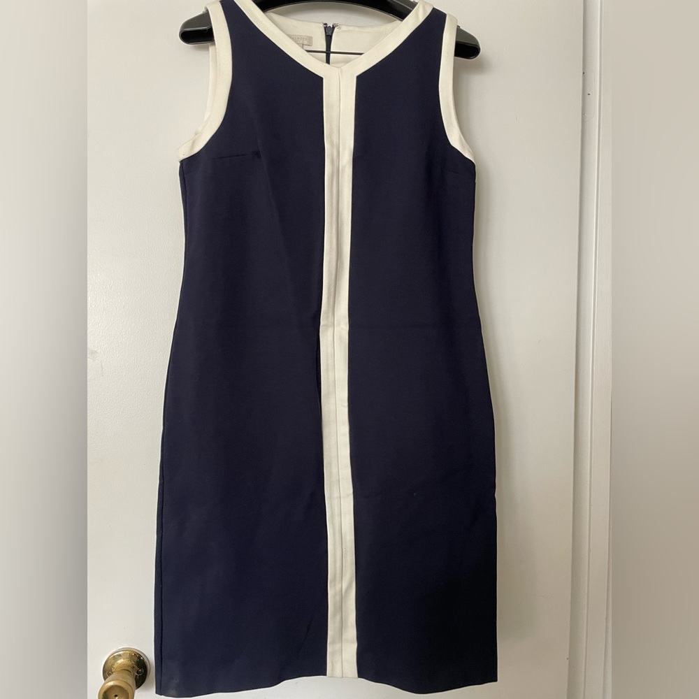 Talbots Blue Sleeveless Sheath Midi Dress